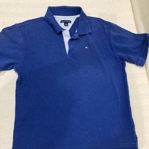Tommy Hilfiger Navy blue Young Men's polo Medium shirt short sleeve